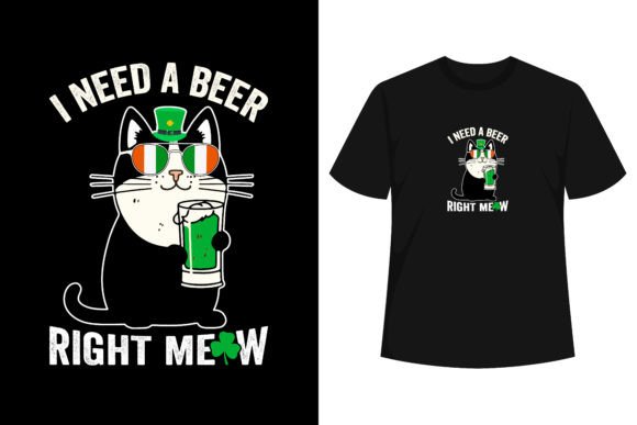 A Festive Beer & Cat T-Shirt Graphic for Designer Clients