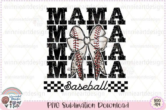 Baseball Mama PNG: A Coquette Retro Varsity Design