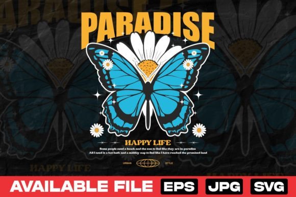 Butterfly Daisy Graphics for Modern T-Shirt Designs & Branding