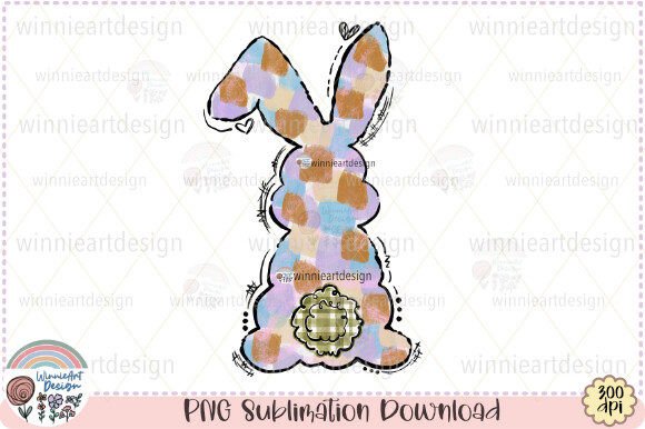 Easter Bunny Boho Doodle Graphics for T-Shirt Designs
