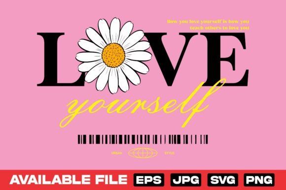 Evaluating a Vintage “Love Yourself” Graphic for T-Shirt Designs