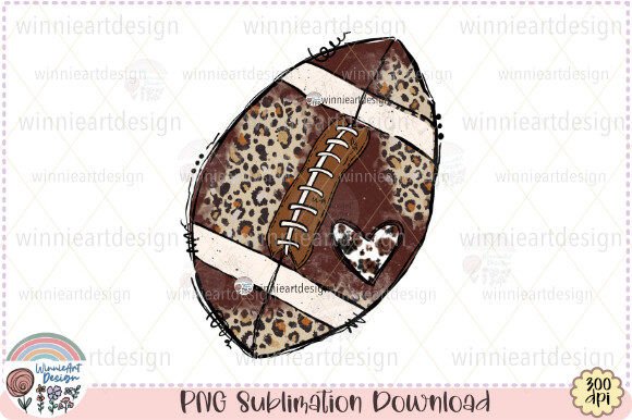 Football Sublimation Leopard Grunge PNG for T-Shirt Designs