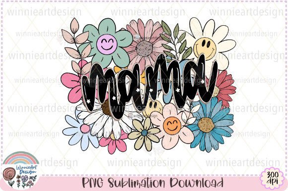 Mama Groovy Flower Daisy: Graphics for T-Shirt Designs