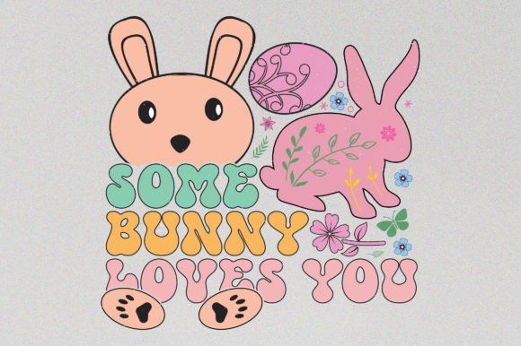 Retro Easter Some Bunny SVG: T-Shirt & Craft Graphics