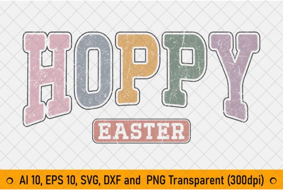 Retro Hoppy Easter PNG Sublimation: Graphics for T-Shirt Designs