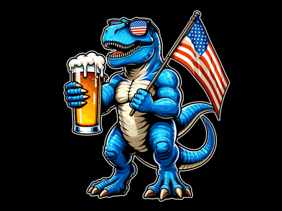 Reviewing the T Rex Dinosaur Holding Flag and Beer Graphic for Crafting