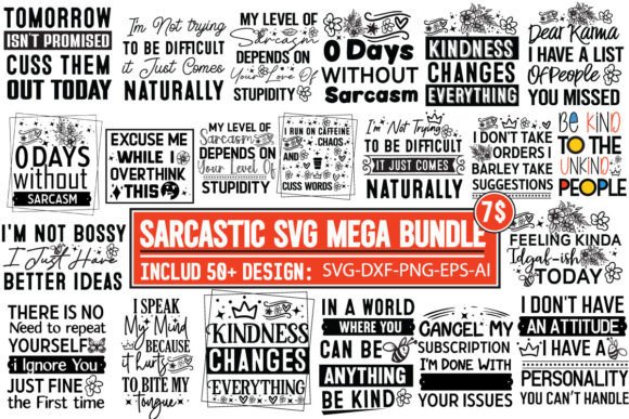 Sarcastic SVG Bundle Sarcastic Quotes