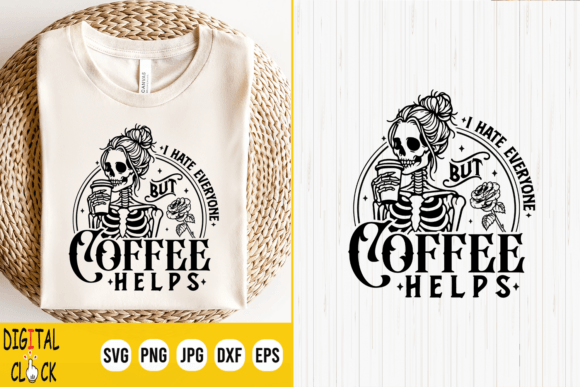 Skeleton Coffee Graphics for Bold T-Shirt Designs